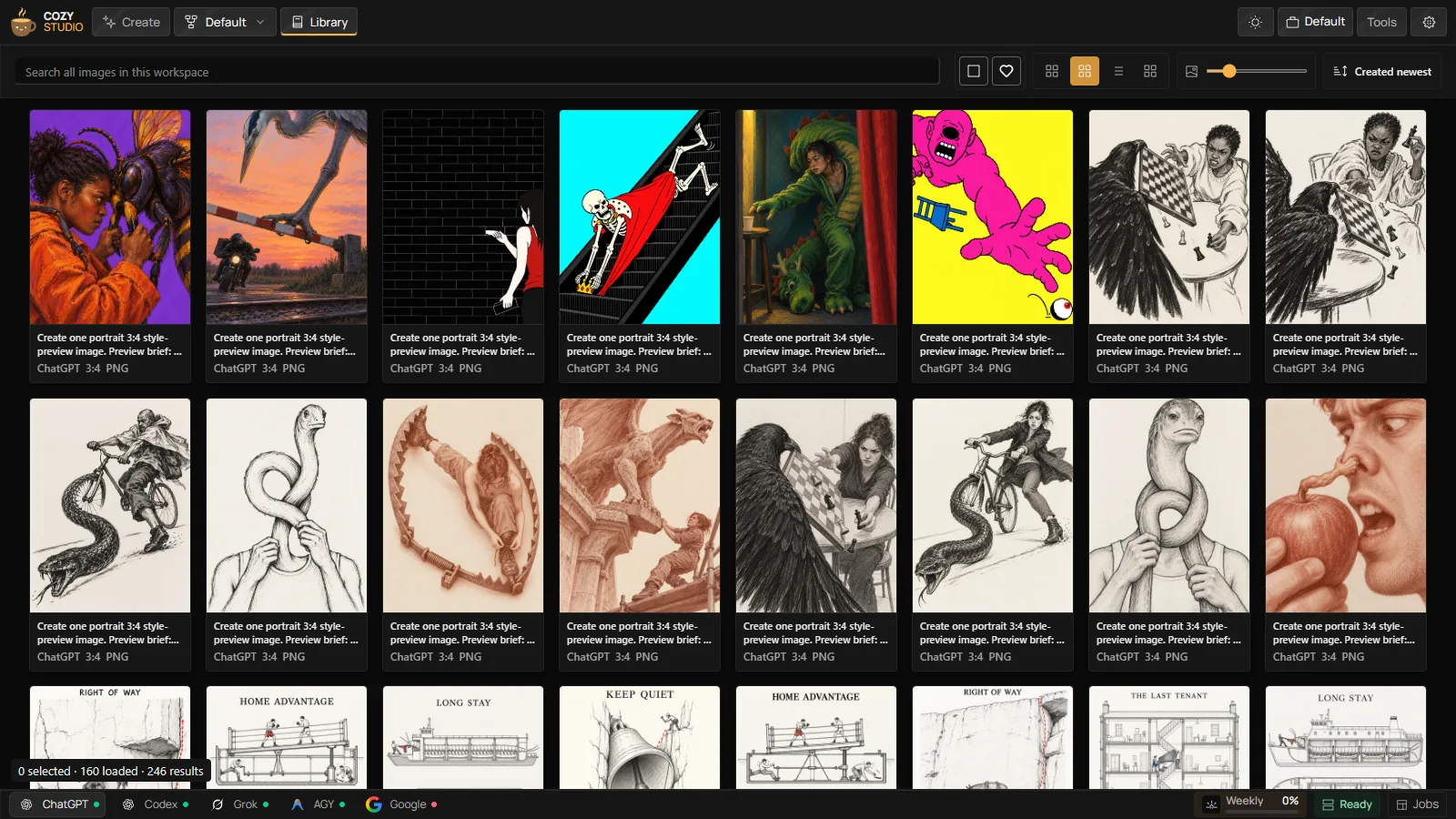 Library: every picture in the workspace