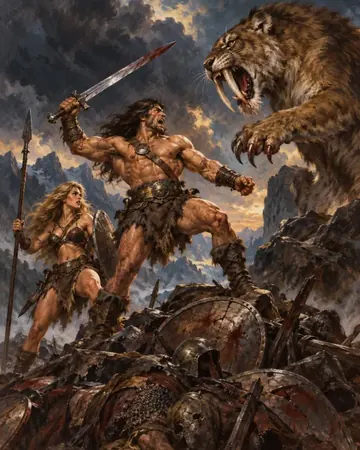 Barbarian Oil Cover Painting style sample