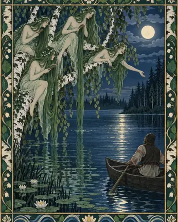 Rusalka Moonlit Lake Illustration style sample